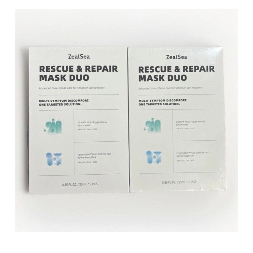 ZealSea Cicalix & Ceramidbar Face Masks All-in-one Derm Solution 2 Pk (16 Total)